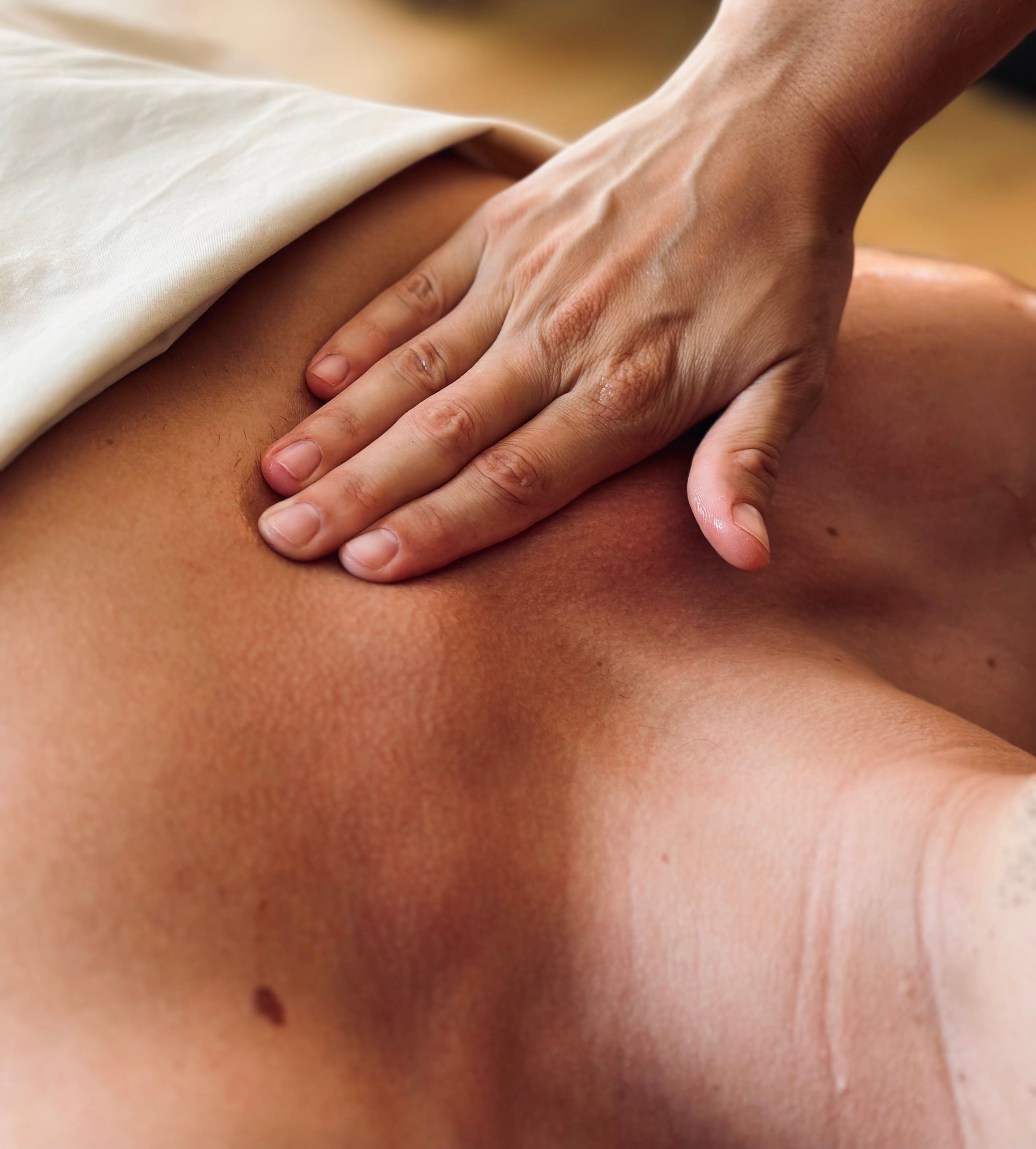 Rückenmassage Closeup